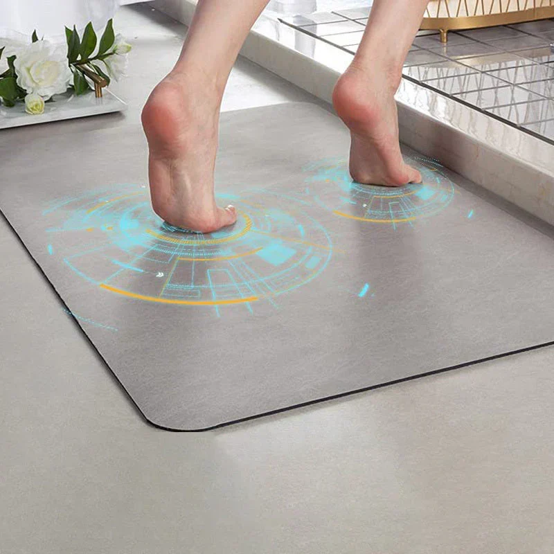 Tapis Bain Diatomite - Antidérapant, Séchage Rapide