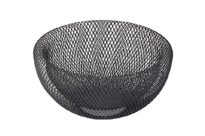 CESTINO PER PANE/FRUTTA IN METALLO NERO 25X13CM