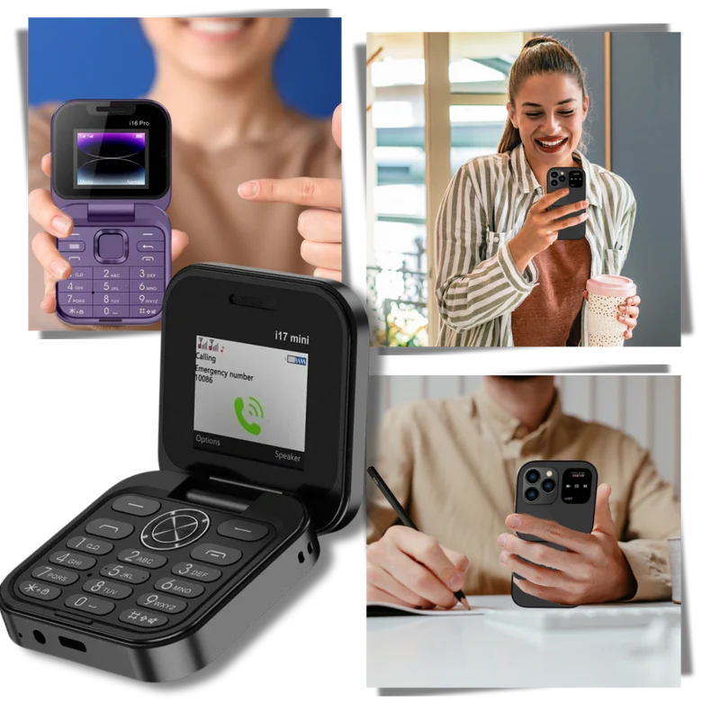 Téléphone portable pliable Dual Sim compact polyvalent