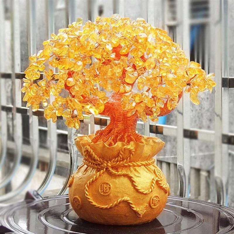 Arbre à Argent Citrine - Feng Shui - Décoration Pierre Précieuse