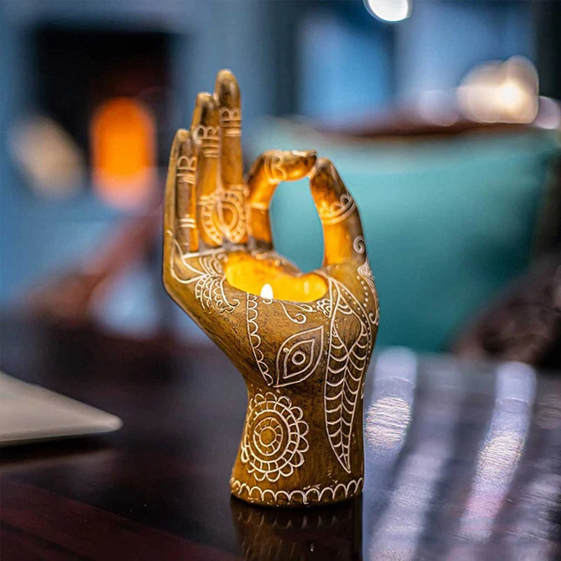 Bougeoir Main Bouddha - Déco Zen - Sérénité