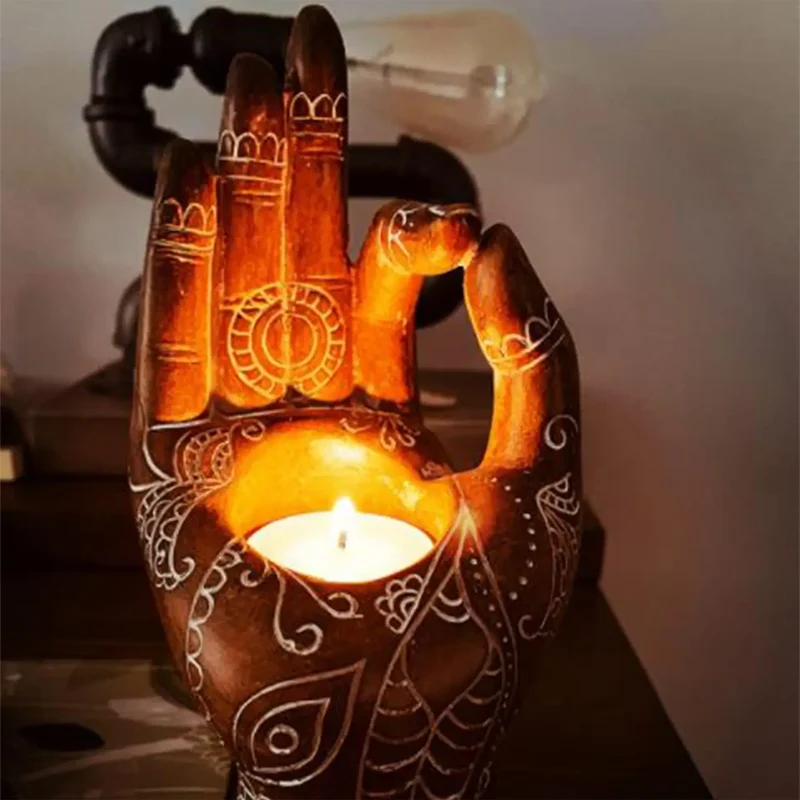 Bougeoir Main Bouddha - Déco Zen - Sérénité