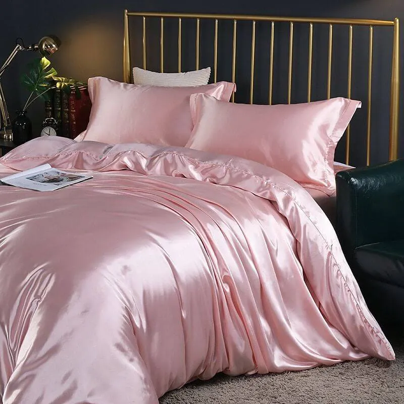Parure de lit 4 pièces en satin de luxe
