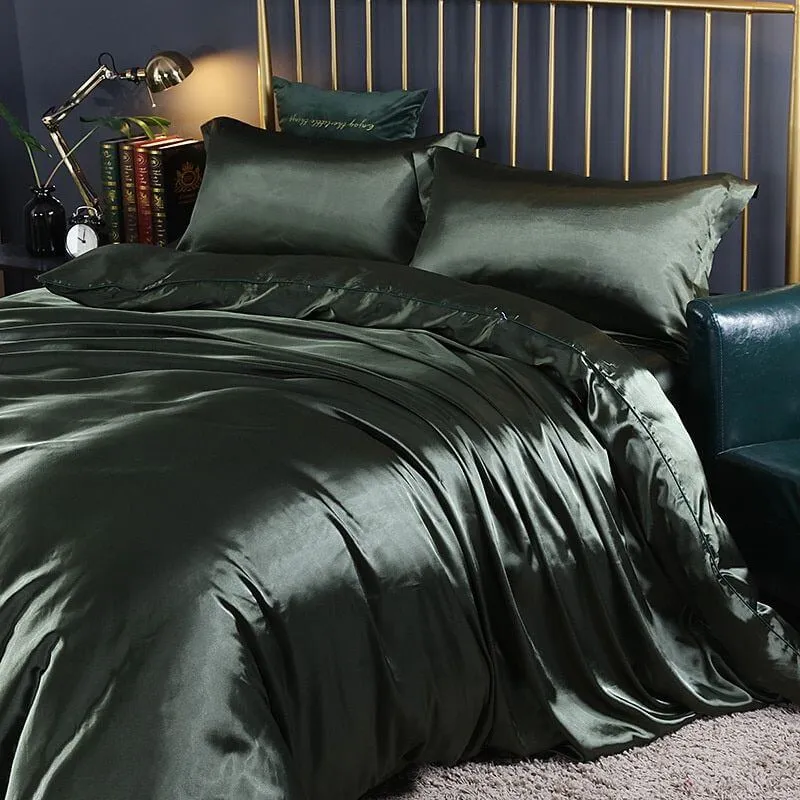 Parure de lit 4 pièces en satin de luxe
