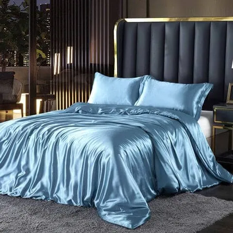Parure de lit 4 pièces en satin de luxe