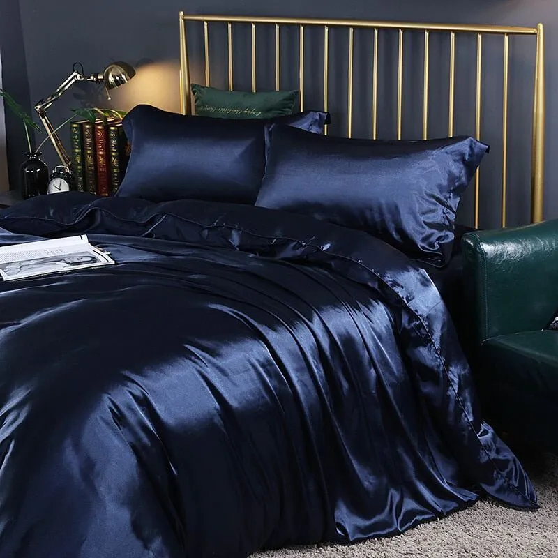 Parure de lit 4 pièces en satin de luxe