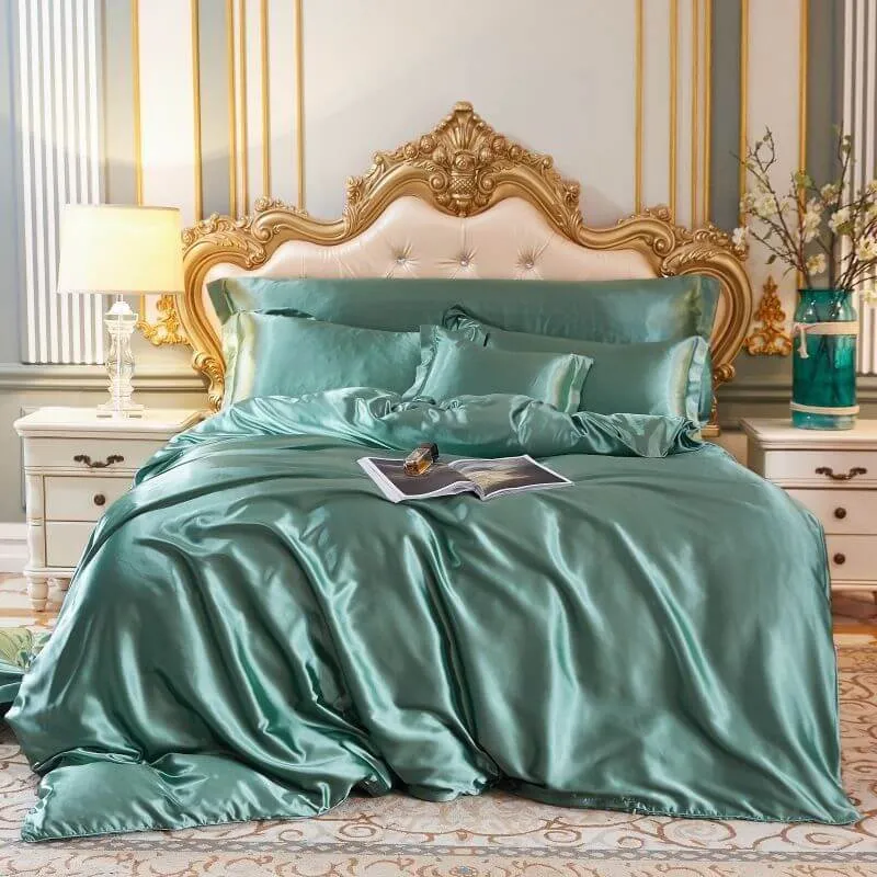 Parure de lit 4 pièces en satin de luxe