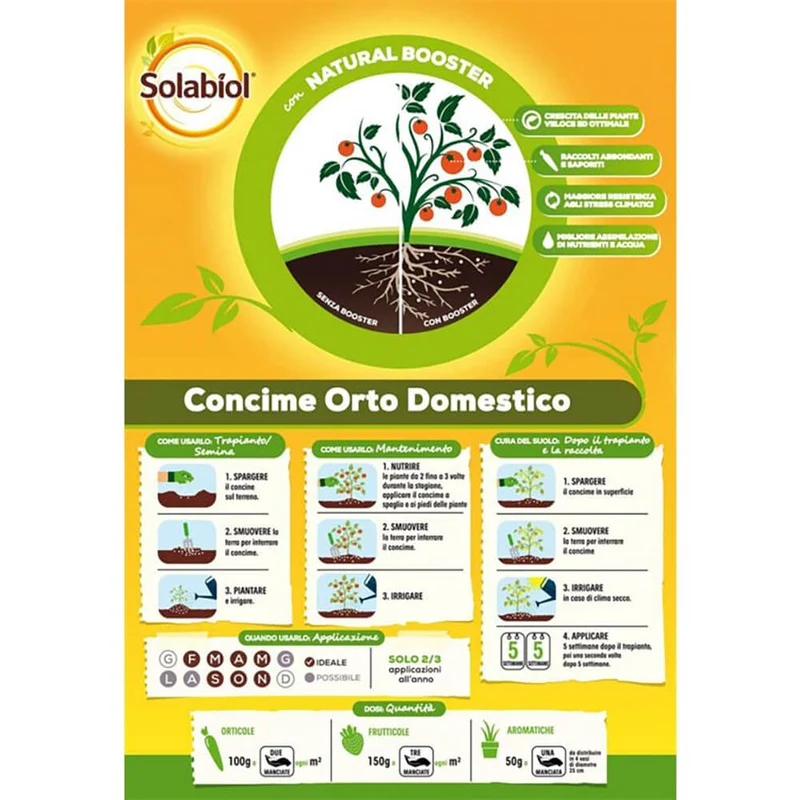 Concime per orto domestico 750g Solabiol