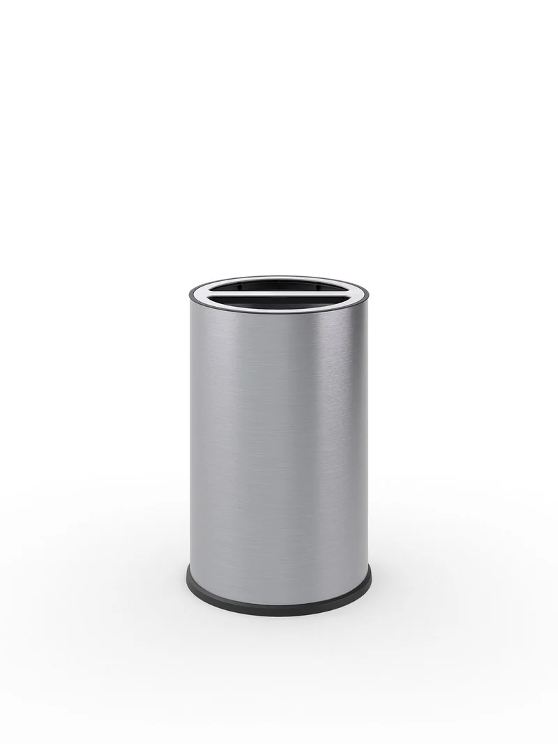 Pattumiera a Bidone Ø 45,5x70,5 cm 2 Scomparto da 50 L in Acciaio Inox Satinato