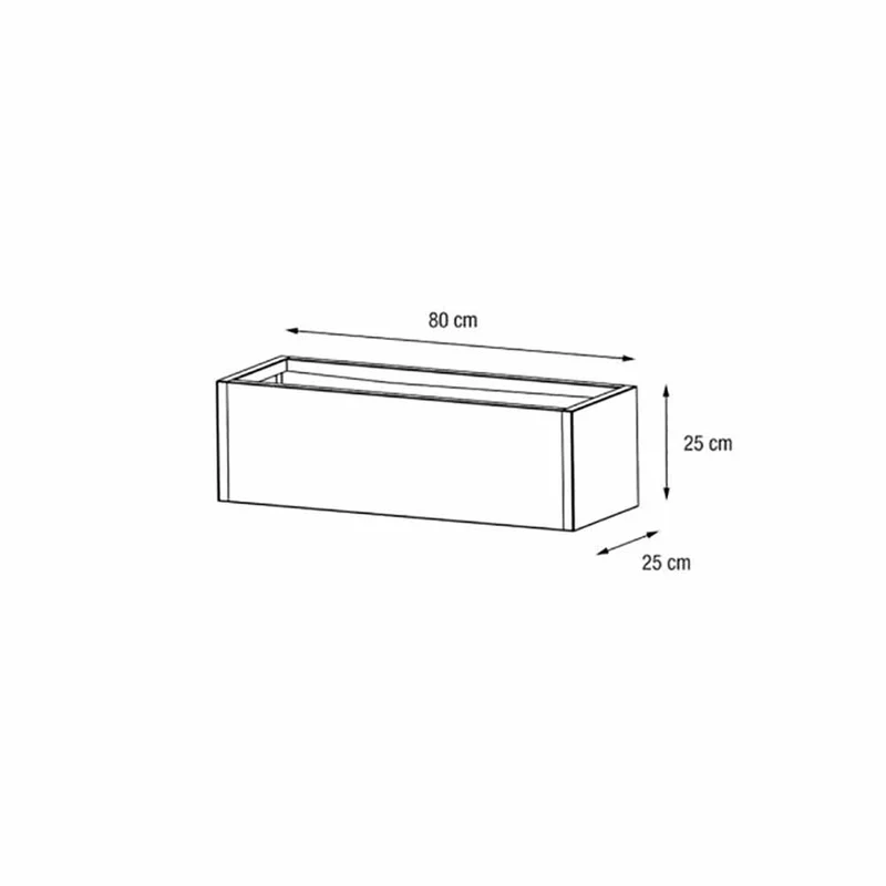 Fioriera Herstera Metal Planter Balcony antracite 80x25x25cm 08973802