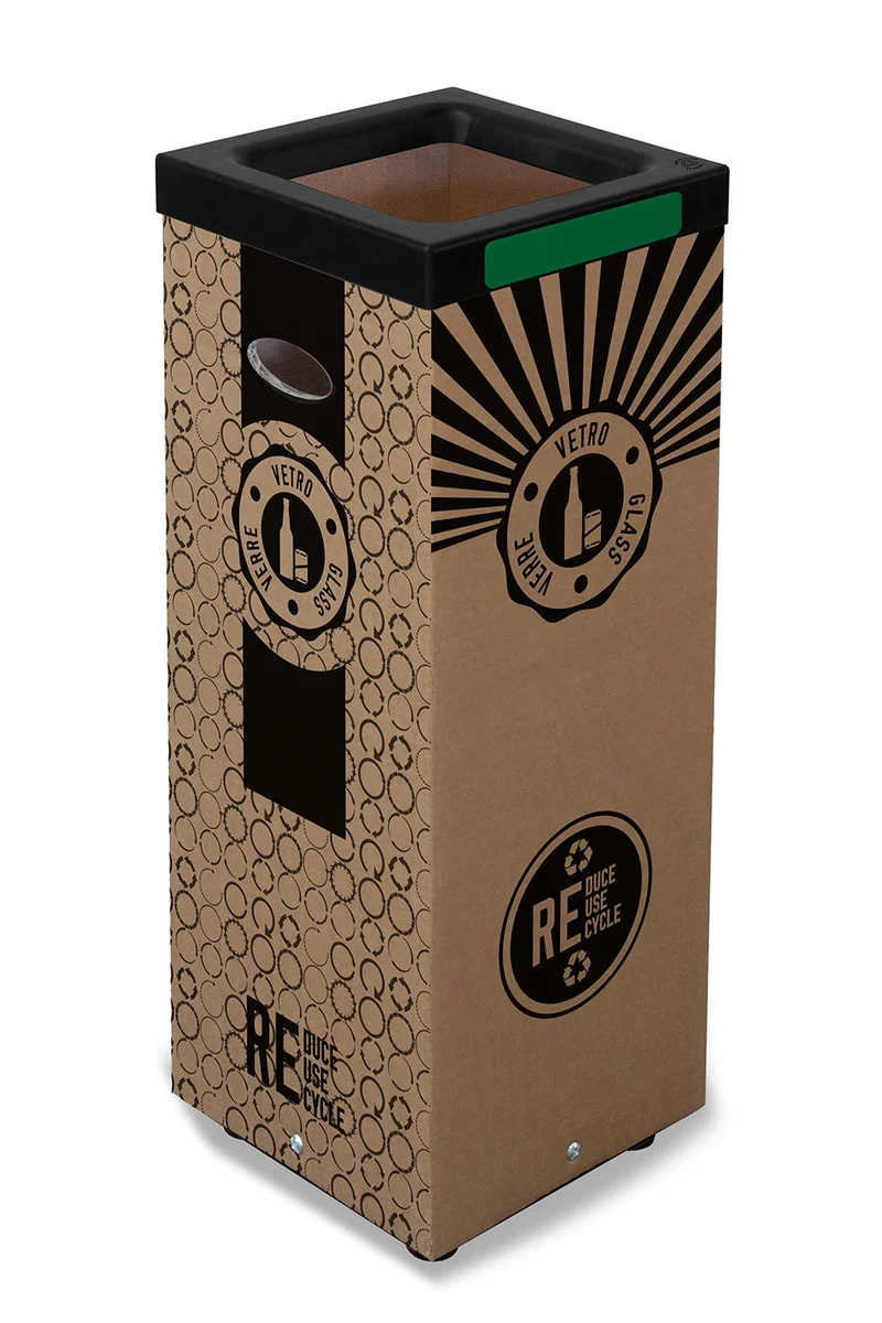 Contenitore per Rifiuti Vetro Cover Superiore in Plastica 29,4x29,4x73,4 cm in Cartone