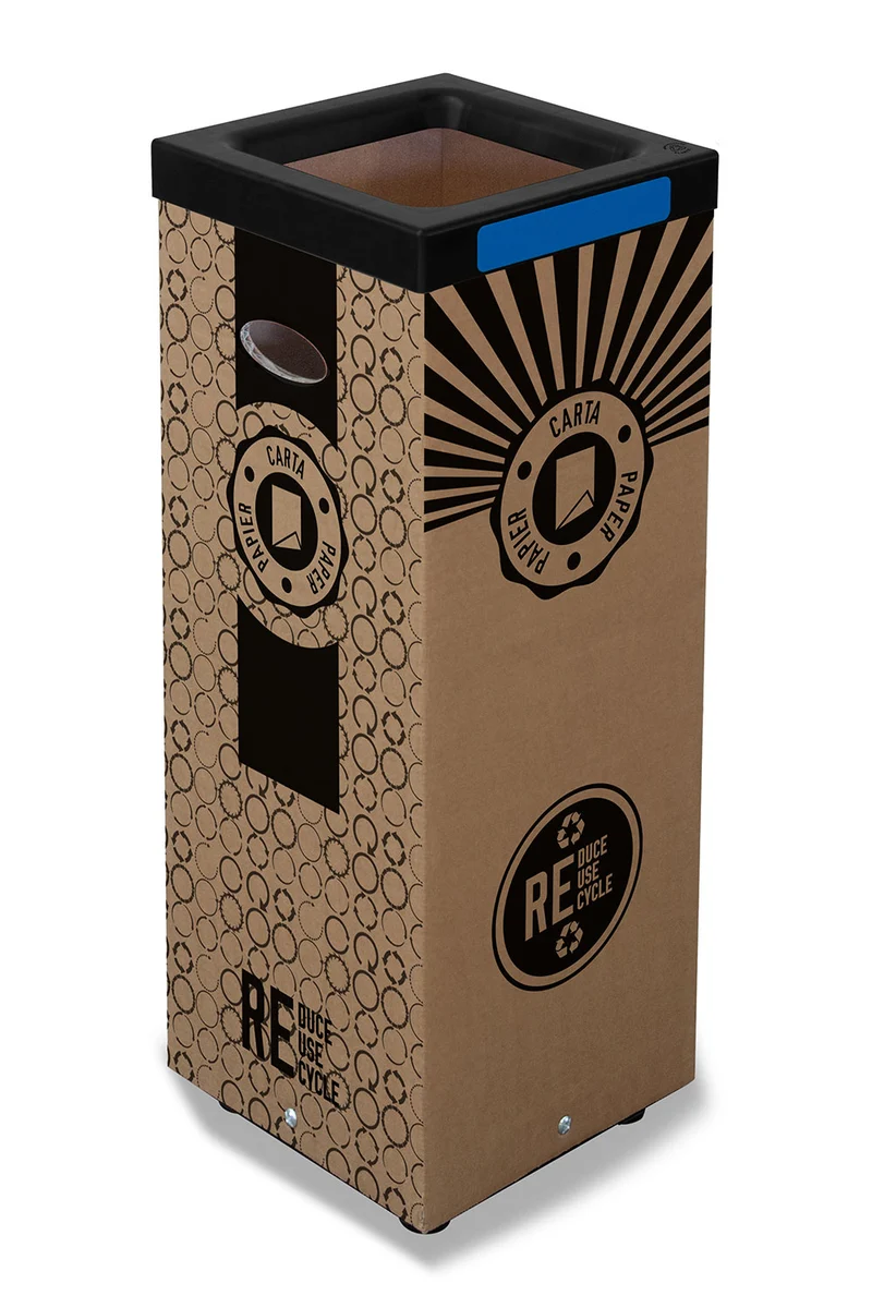 Contenitore per Rifiuti Carta Cover Superiore in Plastica 29,4x29,4x73,4 cm in Cartone