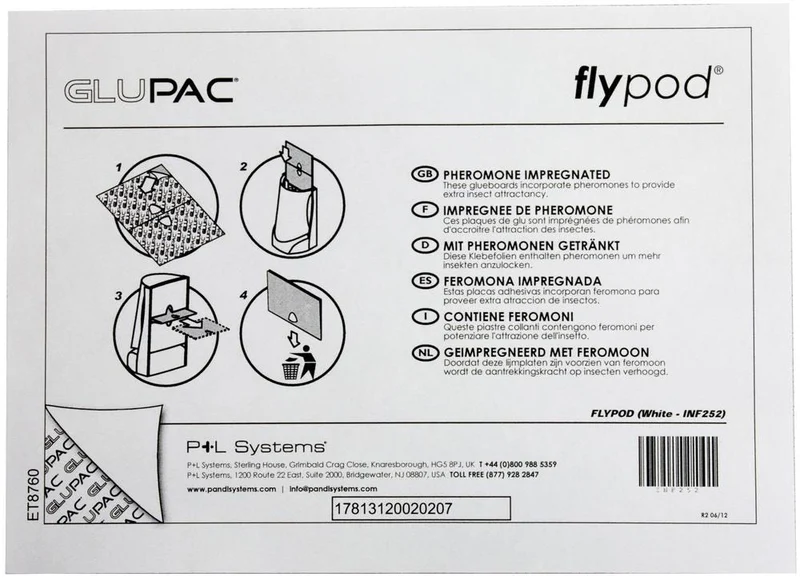 Flypod Glue Boards White 6 / pack Part#INF252