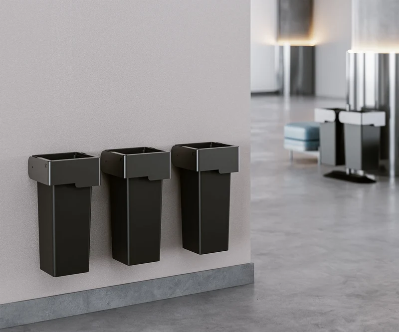 Pattumiera a Muro Contenitore da 73 L 41,5x41,5x73 cm Grigio Antracite