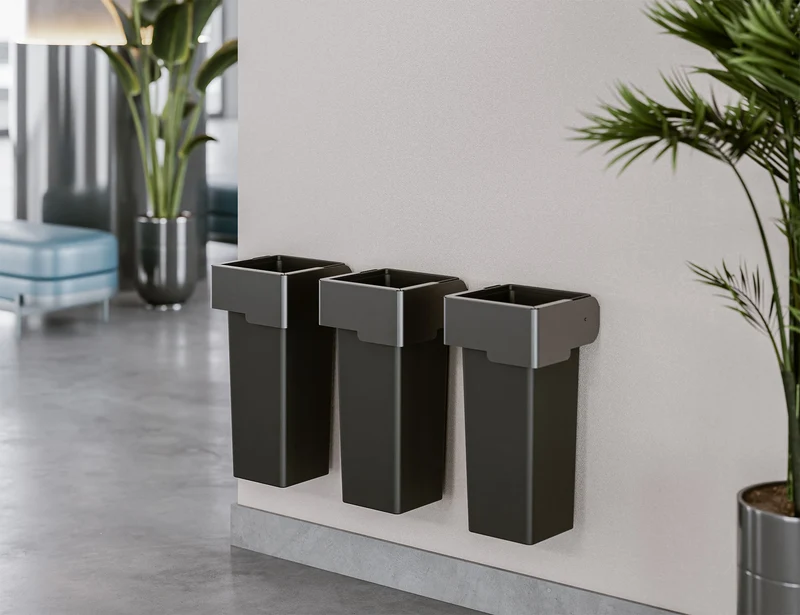 Pattumiera a Muro Contenitore da 53 L 35,5x35,5x73 cm Grigio Antracite