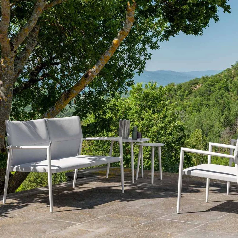 Salotto Adam bianco tessuto Grigio chiaro Talenti