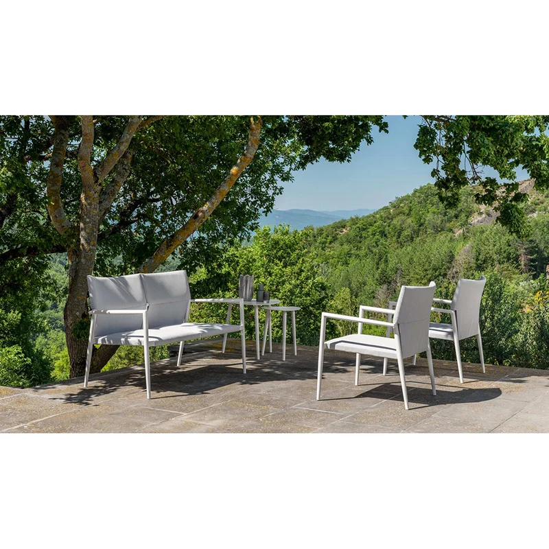 Salotto Adam bianco tessuto Grigio chiaro Talenti