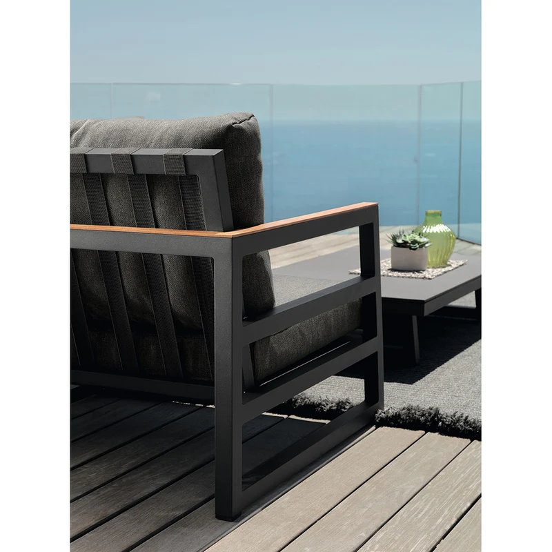 Salotto Alabama Alu con inserti in teak Talenti