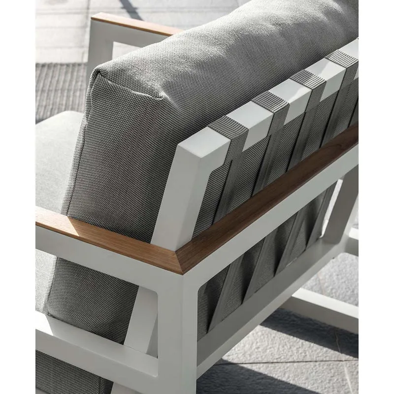 Salotto Alabama Alu con inserti in teak Talenti