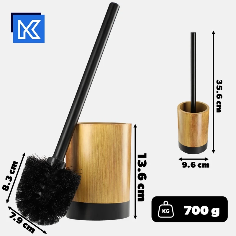 Set da bagno KADAX 3 in 1: dispenser di sapone per WC, spazzolino e bicchiere, colore marrone.