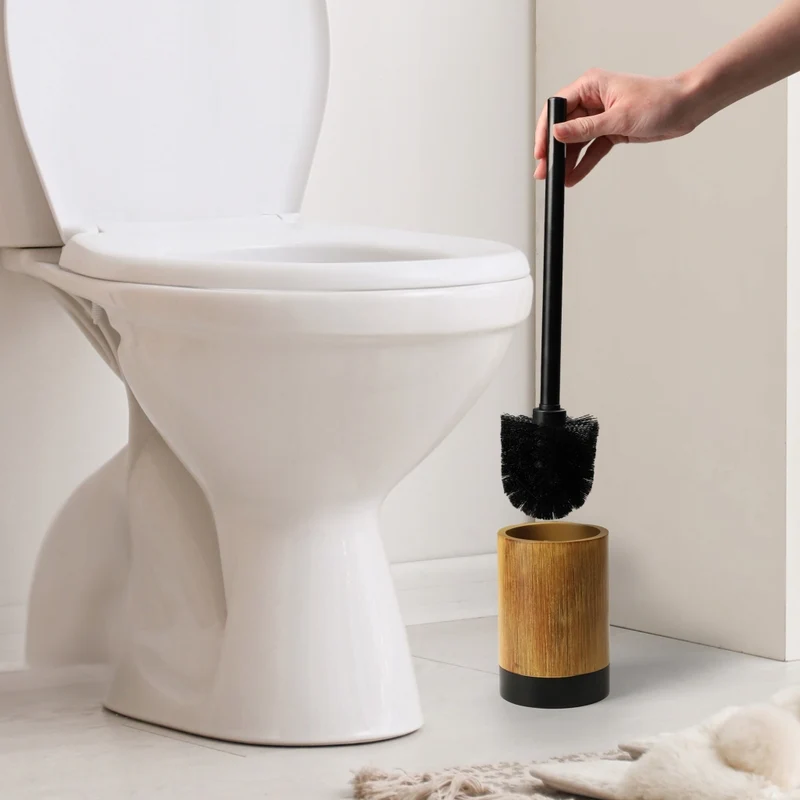 Set da bagno KADAX 3 in 1: dispenser di sapone per WC, spazzolino e bicchiere, colore marrone.