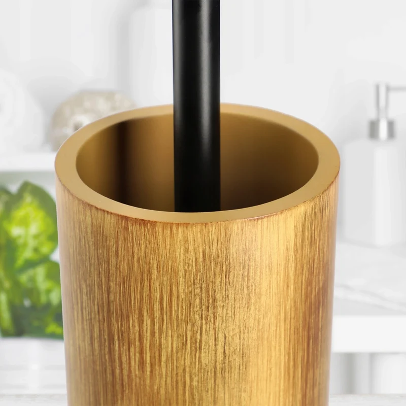 Set da bagno KADAX 3 in 1: dispenser di sapone per WC, spazzolino e bicchiere, colore marrone.