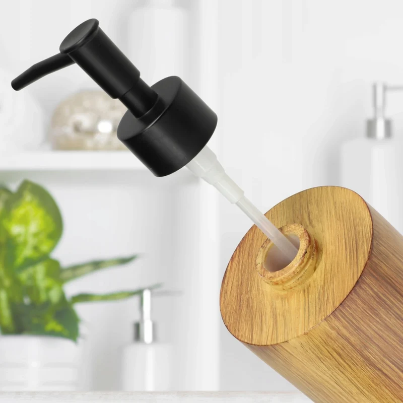 Set da bagno KADAX 3 in 1: dispenser di sapone per WC, spazzolino e bicchiere, colore marrone.