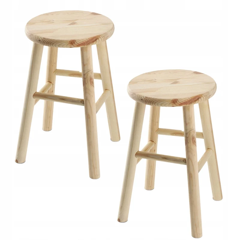 Sgabello da cucina in legno KADAX, 46 cm, in pino massello.
