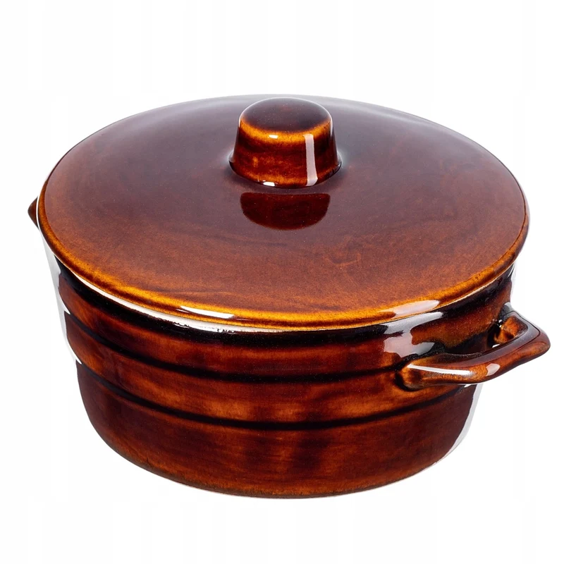 Pentola KADAX per conservare cavolo e cetrioli sott'aceto in strutto, in gres, 0,6 l, a forma di barile polacco.