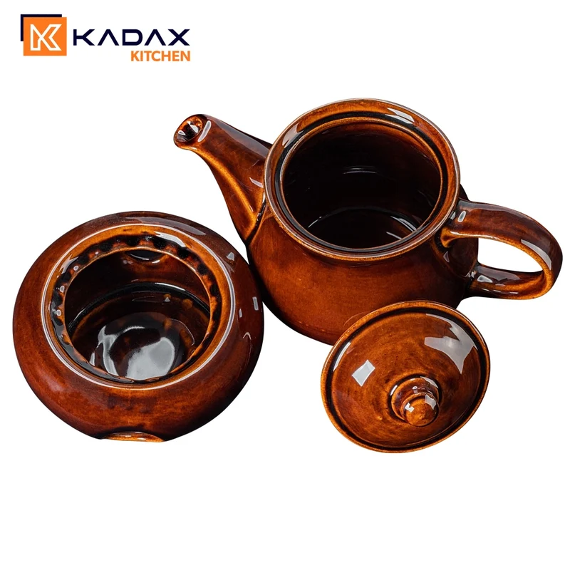 Teiera KADAX con scaldatinta per erbe da 1 litro, in ceramica e gres.