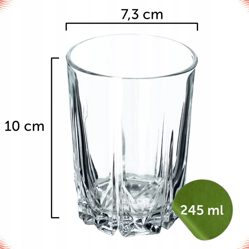 Set di 6 bicchieri KADAX per bevande, succhi e bibite, formato Literatka, 245 ml.
