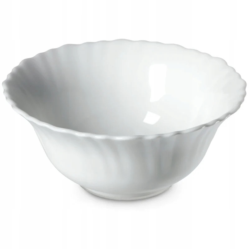 Ciotola da insalata in vetro KADAX, ideale per insalata, frutta e snack, bianca, 13 cm.