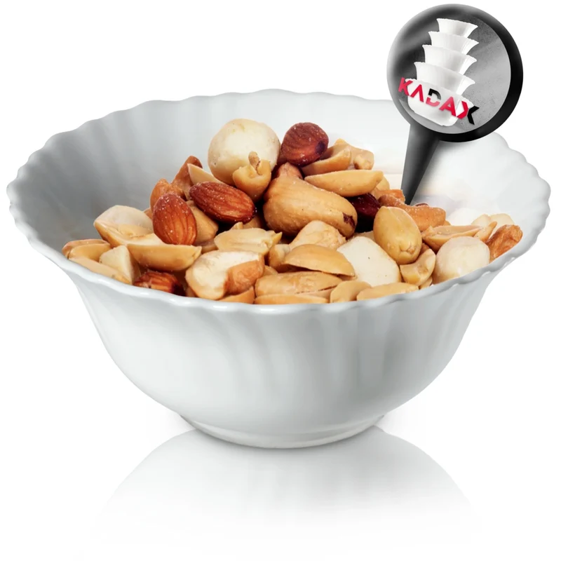 Ciotola da insalata in vetro KADAX, ideale per insalata, frutta e snack, bianca, 13 cm.