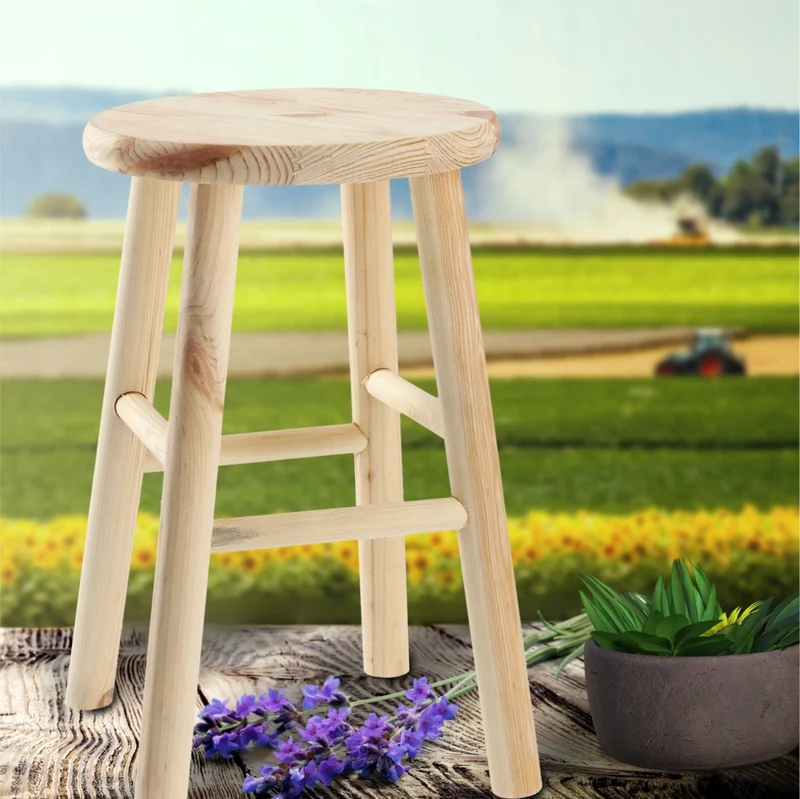 Sgabello da cucina in legno KADAX, 46 cm, in pino massello.