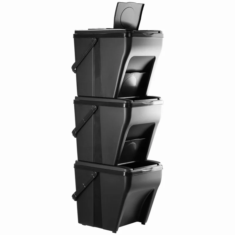 Set di 3 adesivi per contenitori per rifiuti KADAX da 25 litri, per la raccolta differenziata.