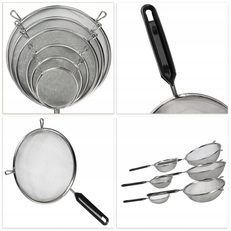 Colino da cucina KADAX con manico in acciaio per setacciare la farina, denso, 12 cm
