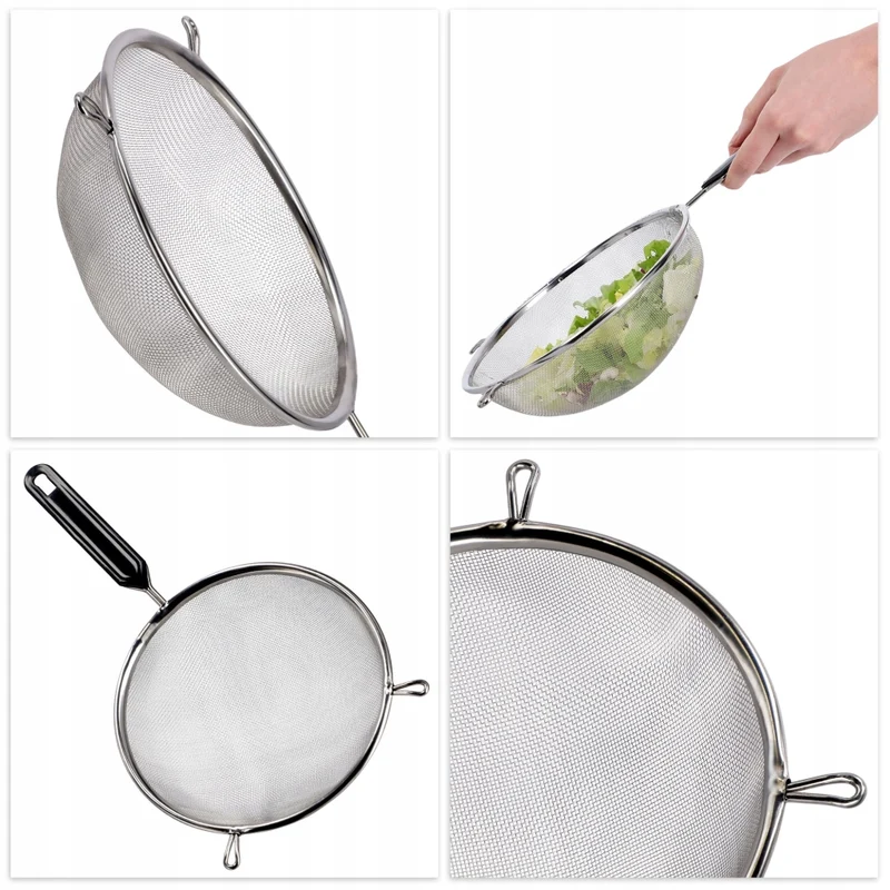 Colino da cucina KADAX con manico in acciaio per setacciare la farina, denso, 12 cm