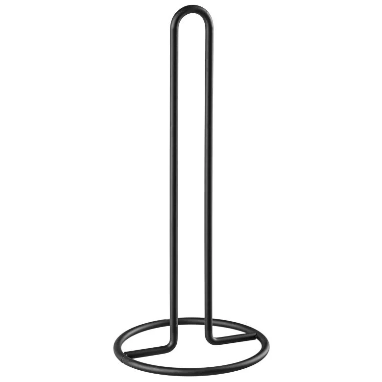 Portarotolo di carta assorbente KADAX, in metallo, nero, per asciugamani da cucina, stabile, 32 cm