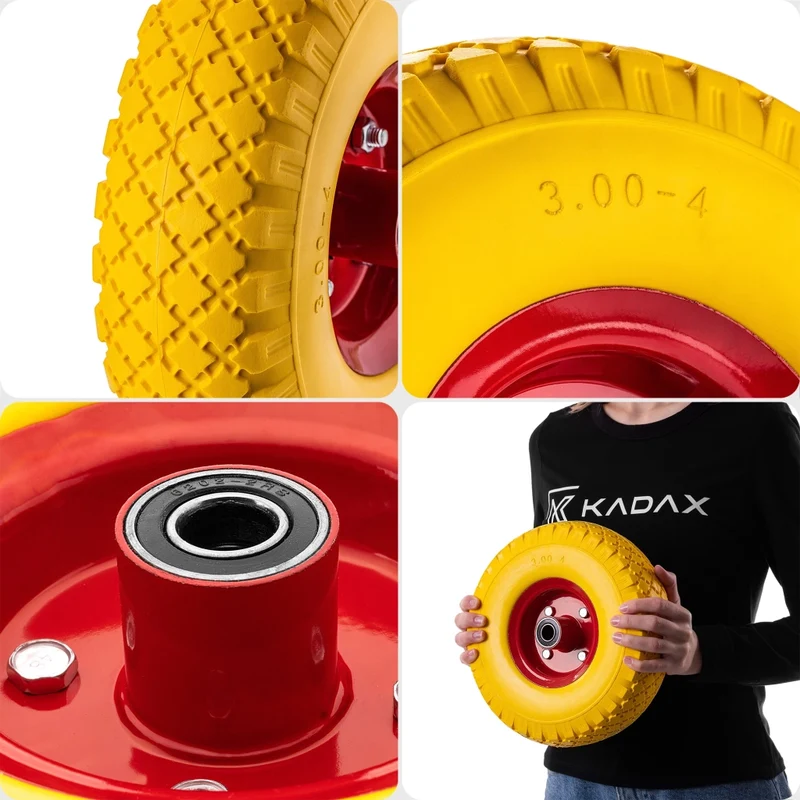 KADAX Kółka do taczek 3.00-4 PU 551031 żółta opona K16352