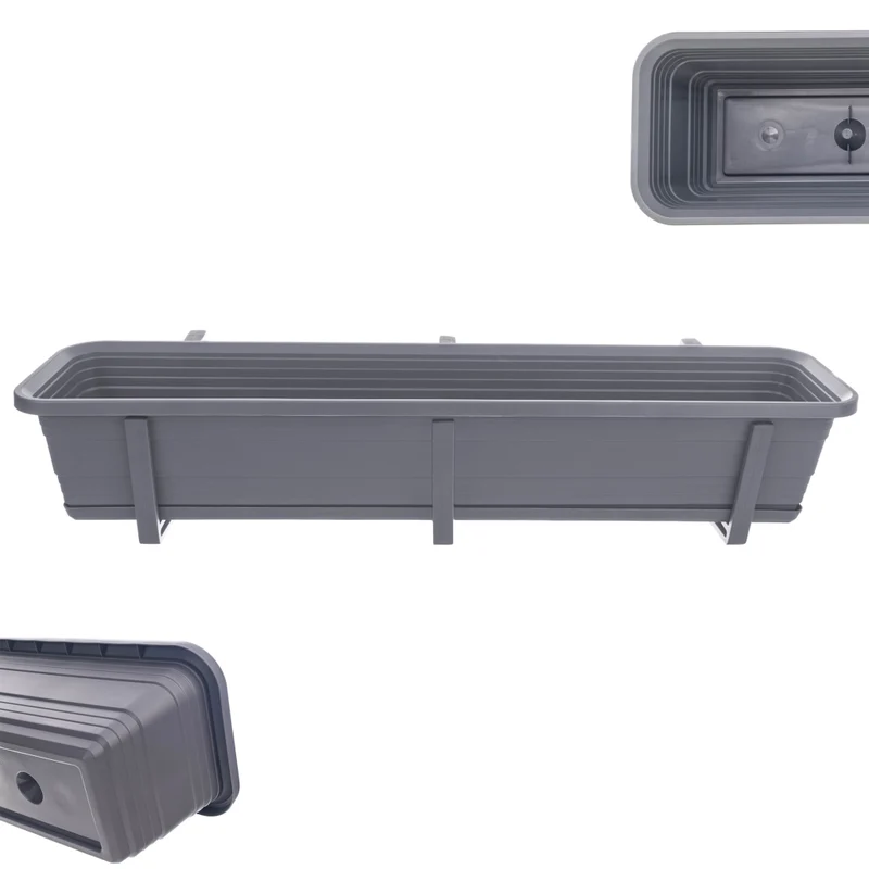 KADAX Fioriera da balcone, vaso da fiori, 80 cm, manici, supporto, ringhiera del balcone