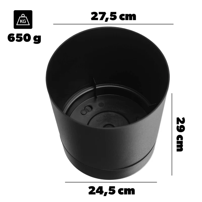 Vaso da fiori KADAX con supporto, rotondo, in plastica, 27,5 cm
