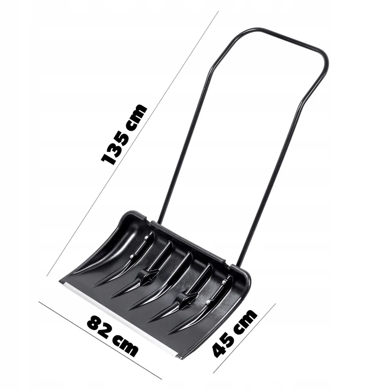 Set pala da neve KADAX con ruote e manico in legno
