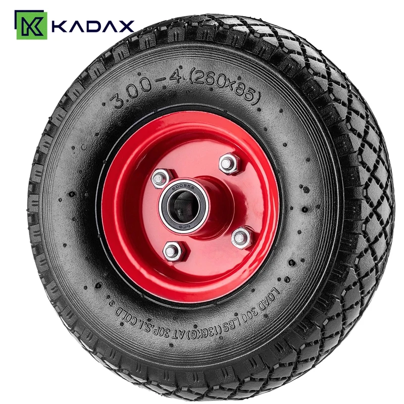 KADAX Kółka do taczek 3.00-4 Pneumatyczne 551032 czerwone K16353
