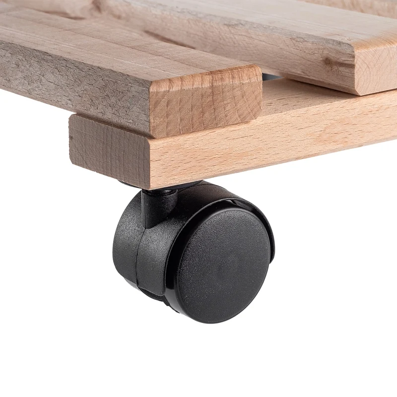 Supporto per vaso da fiori KADAX, fioriera in legno su ruote, piattaforma quadrata 30 cm