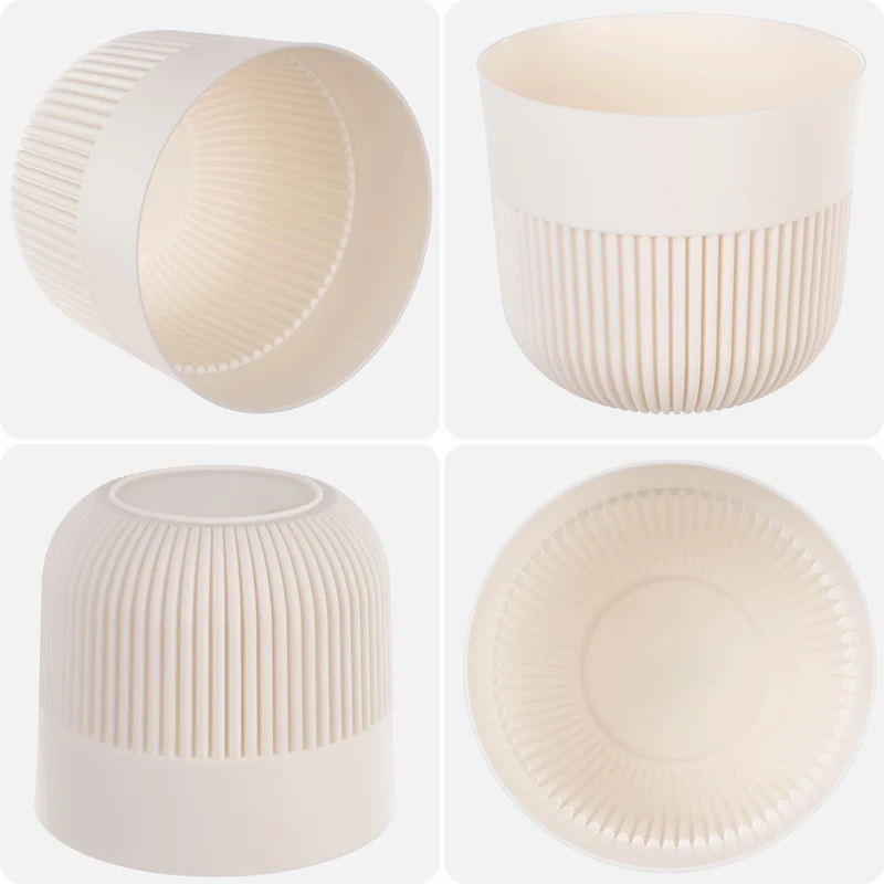 Vaso da fiori KADAX, Coprivaso, 11 cm, Plastica, Rotondo, A coste, Pianta