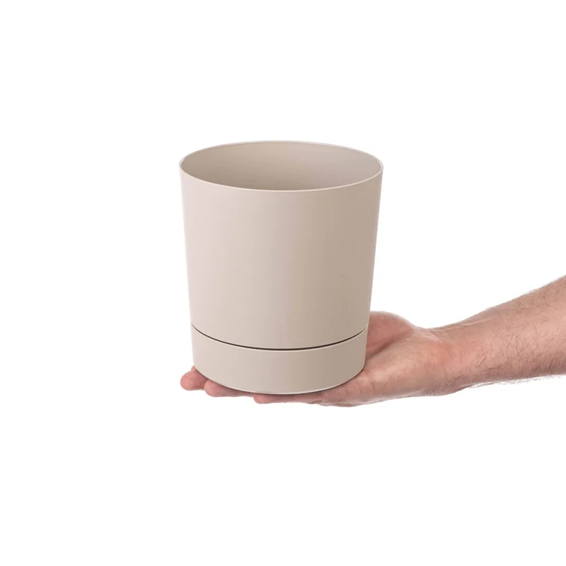 KADAX Vaso da fiori con coprivaso e sottovaso, rotondo, 14,5 cm, set da 2