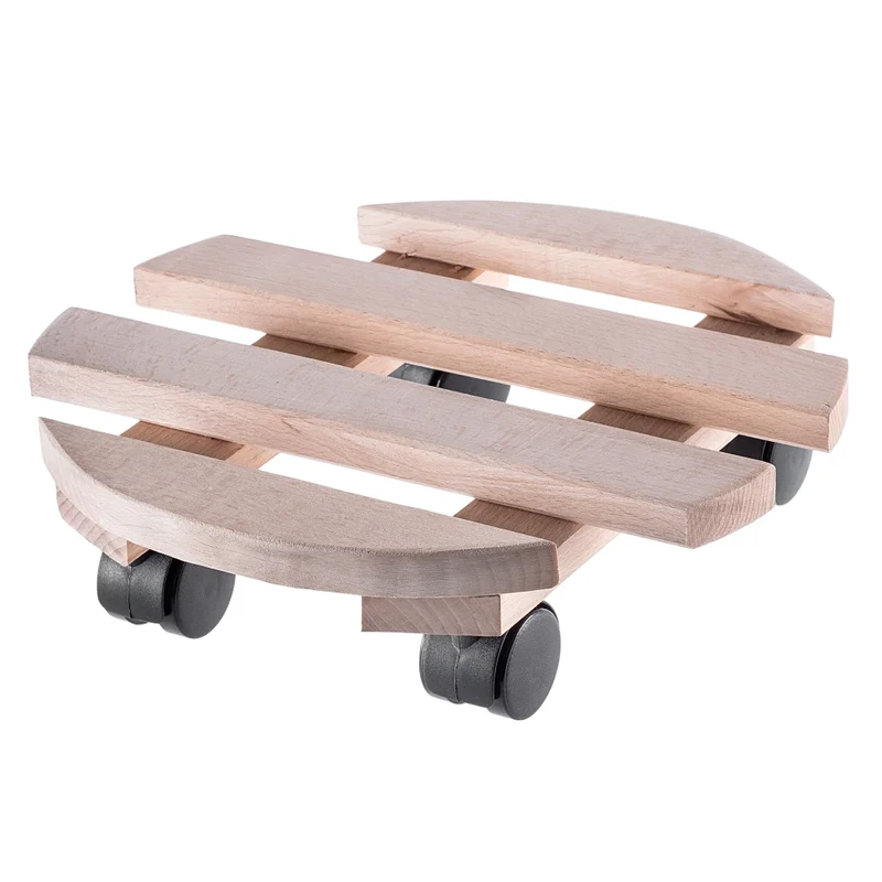 Supporto per vaso da fiori KADAX, piattaforma rotonda in legno, 30 cm