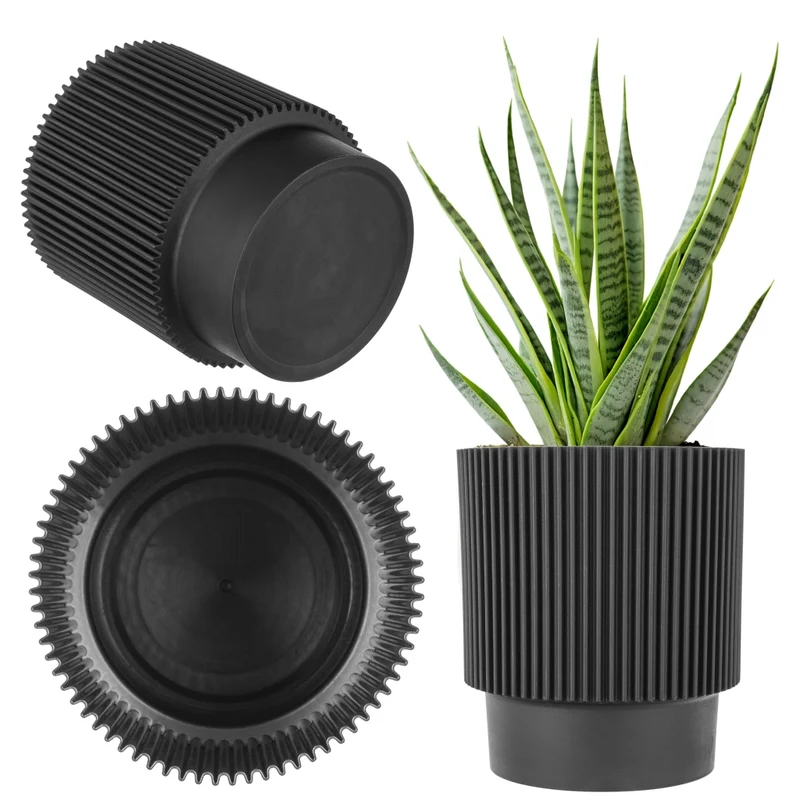 Vaso da fiori KADAX 17 cm, copertura per piante, vaso da fiori in plastica nera