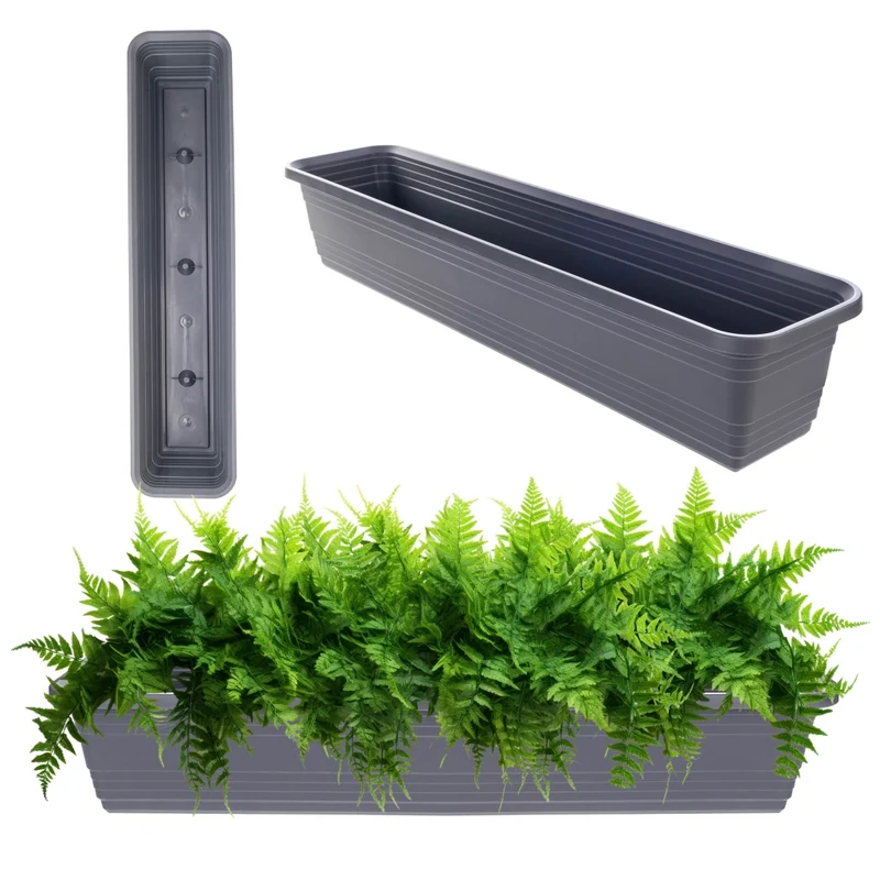 Fioriera da balcone KADAX, vaso da fiori, 80 cm, antracite, fioriera Kadax