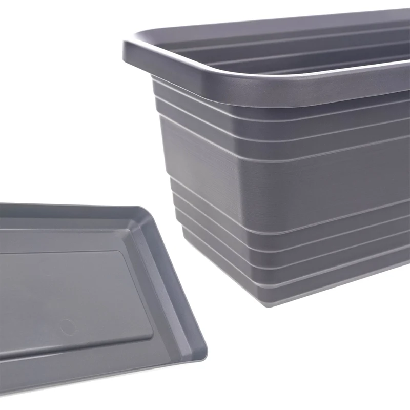 Vaso da fiori per balcone KADAX, 80 cm + sottovaso color antracite